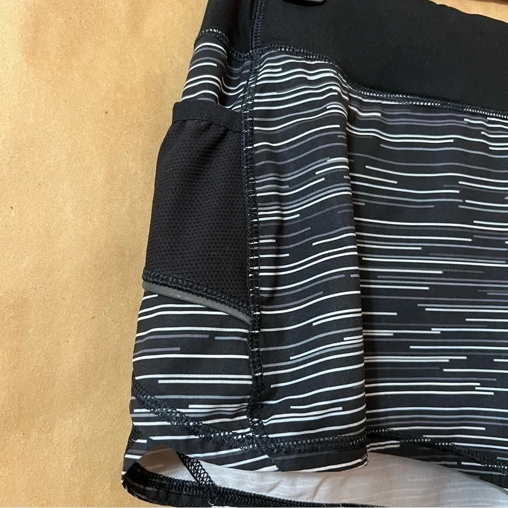 Athleta | Ready Set Go Running Shorts Athletic Lined Jigsaw Stripe Size S